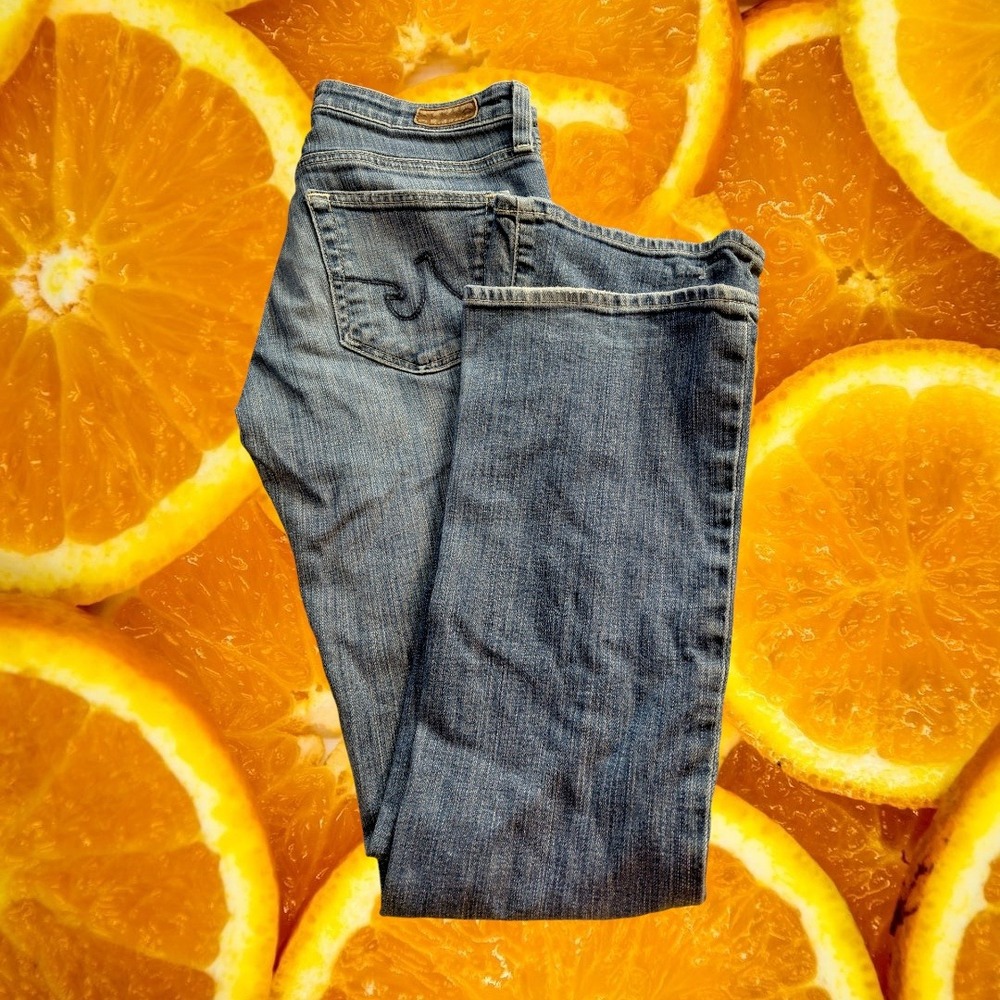 AG Adriano Goldschmied The Angelina Petite‎ Boot Cut Jeans Blue Wash Size 26R